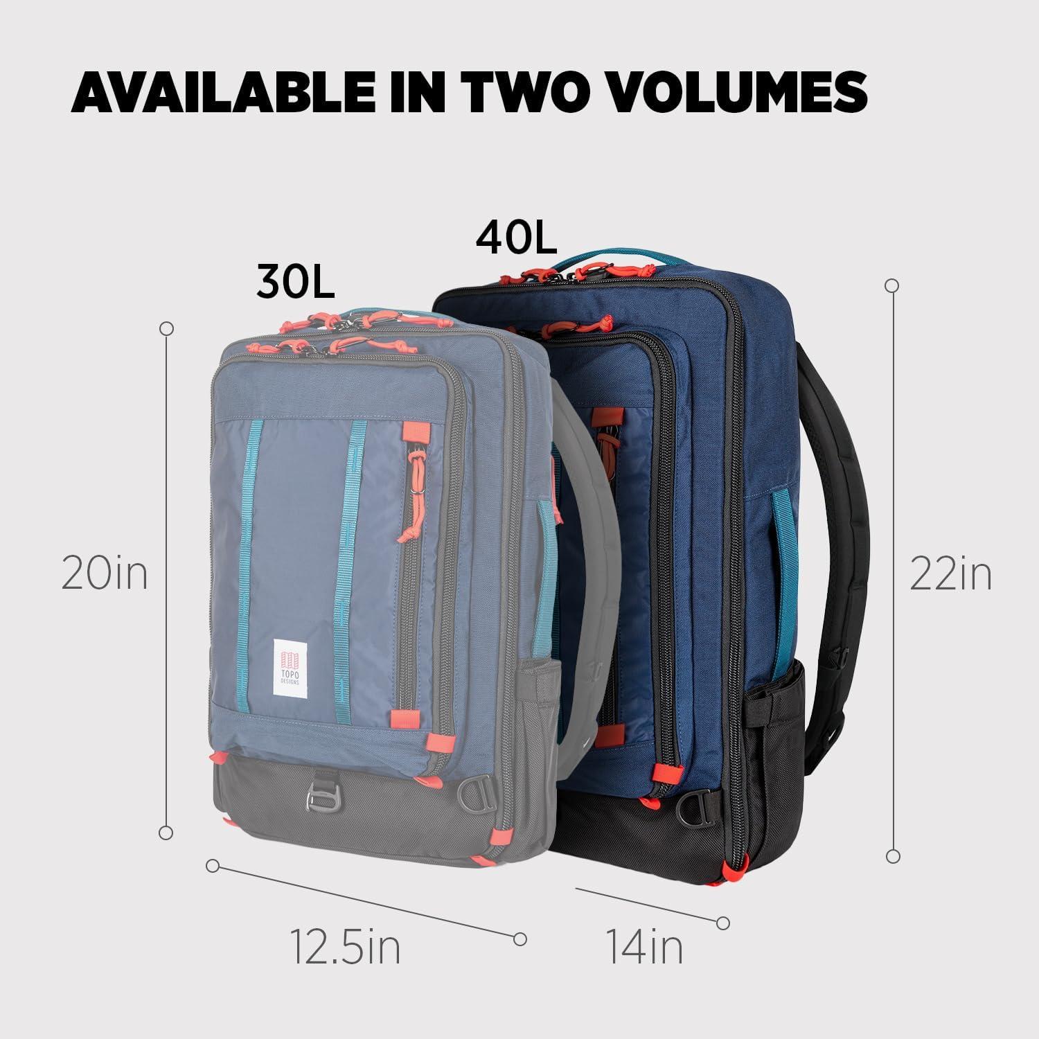 image:imageTopo Designs Global Travel Bag 3040 Liter Carryon Compliant Versatile Pack 3 Carry Options External Laptop Sleeve EcoFriendly 30L Apex Pond BlueNavy