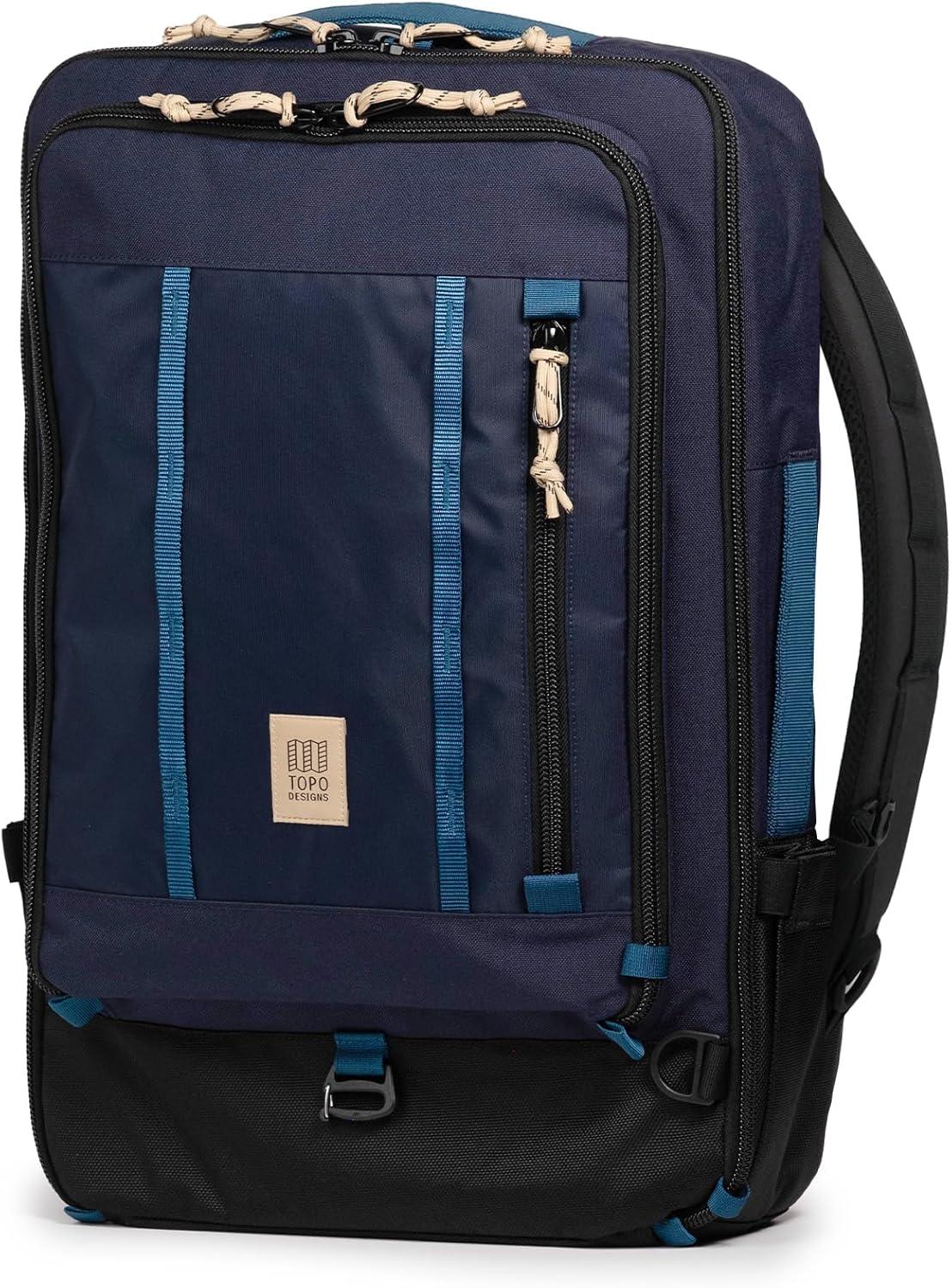 image:imageTopo Designs Global Travel Bag 3040 Liter Carryon Compliant Versatile Pack 3 Carry Options External Laptop Sleeve EcoFriendly 30L Apex Pond BlueNavySahara