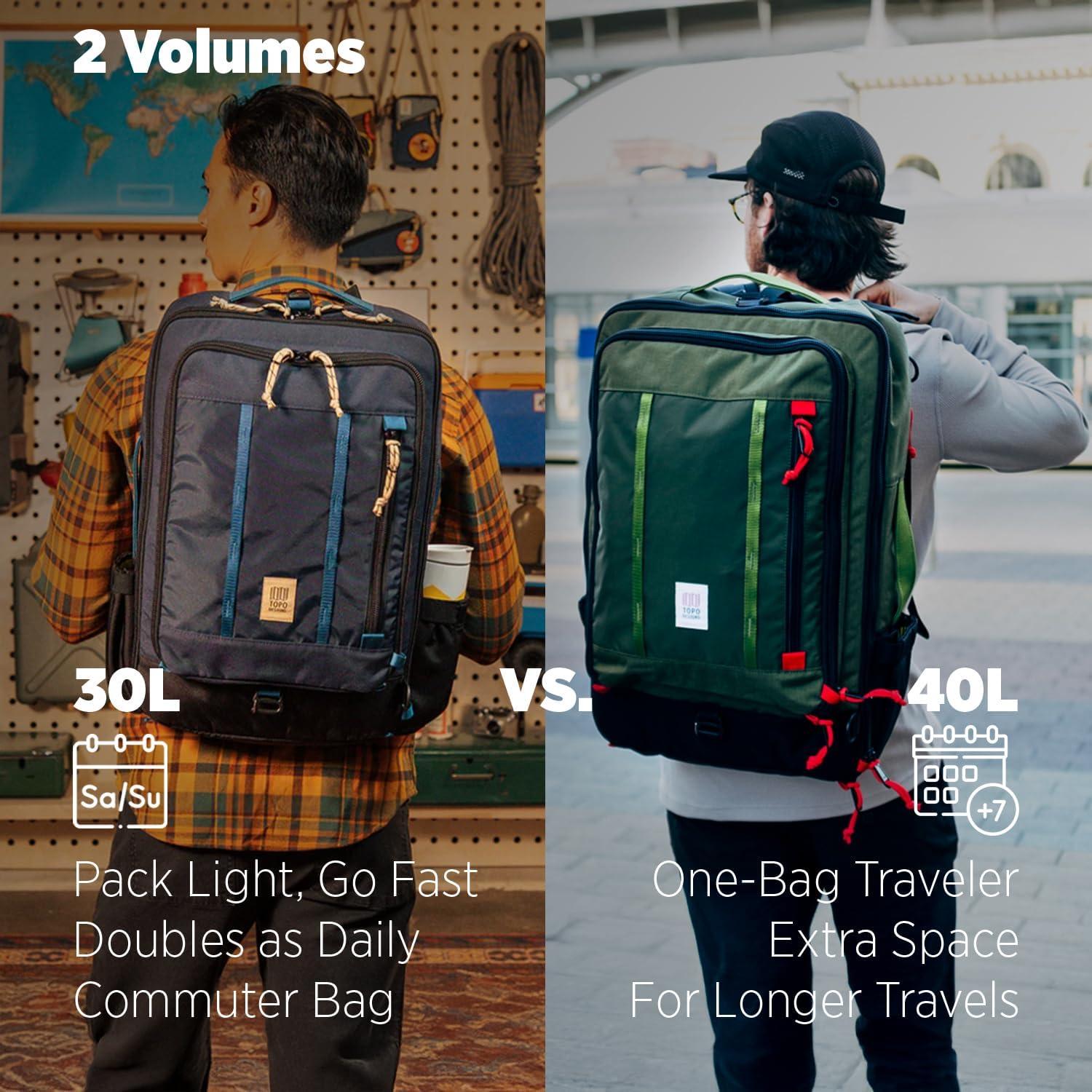 image:imageTopo Designs Global Travel Bag 3040 Liter Carryon Compliant Versatile Pack 3 Carry Options External Laptop Sleeve EcoFriendly 30L Apex Pond BlueNavySahara