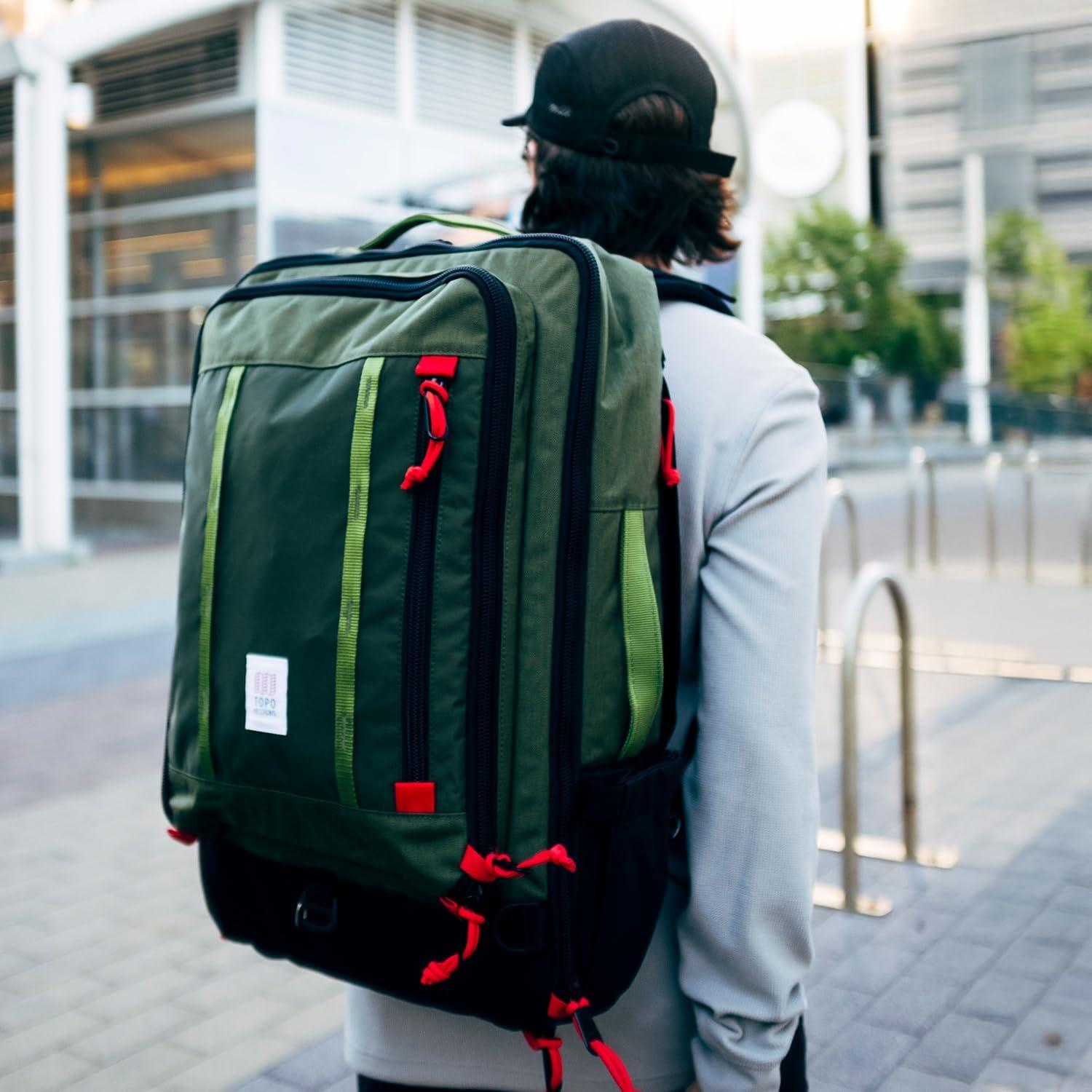 image:imageTopo Designs Global Travel Bag 3040 Liter Carryon Compliant Versatile Pack 3 Carry Options External Laptop Sleeve EcoFriendly 30L Apex Pond BlueNavySahara