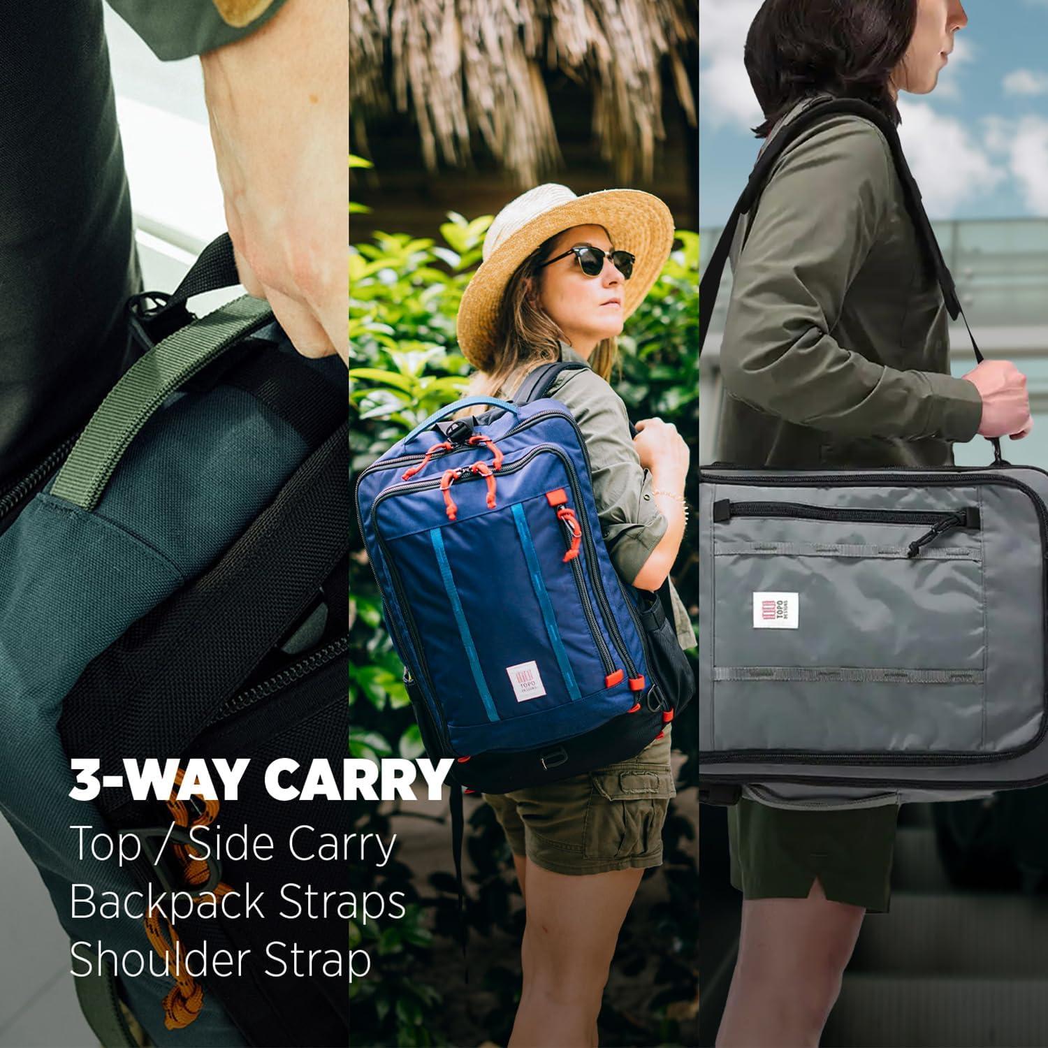image:imageTopo Designs Global Travel Bag 3040 Liter Carryon Compliant Versatile Pack 3 Carry Options External Laptop Sleeve EcoFriendly 30L Apex Pond BlueOlive