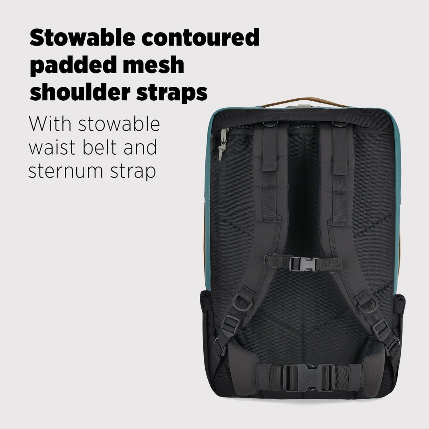 image:imageTopo Designs Global Travel Bag 3040 Liter Carryon Compliant Versatile Pack 3 Carry Options External Laptop Sleeve EcoFriendly 30L Apex Pond BlueOlive