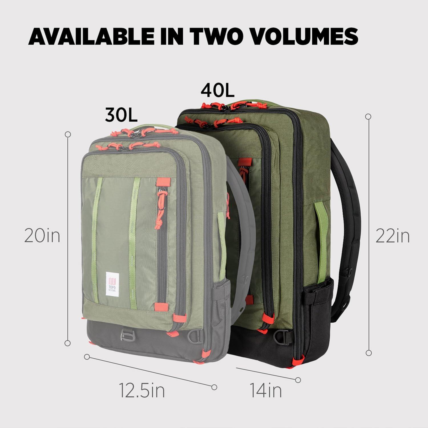 image:imageTopo Designs Global Travel Bag 3040 Liter Carryon Compliant Versatile Pack 3 Carry Options External Laptop Sleeve EcoFriendly 30L Apex Pond BlueOlive