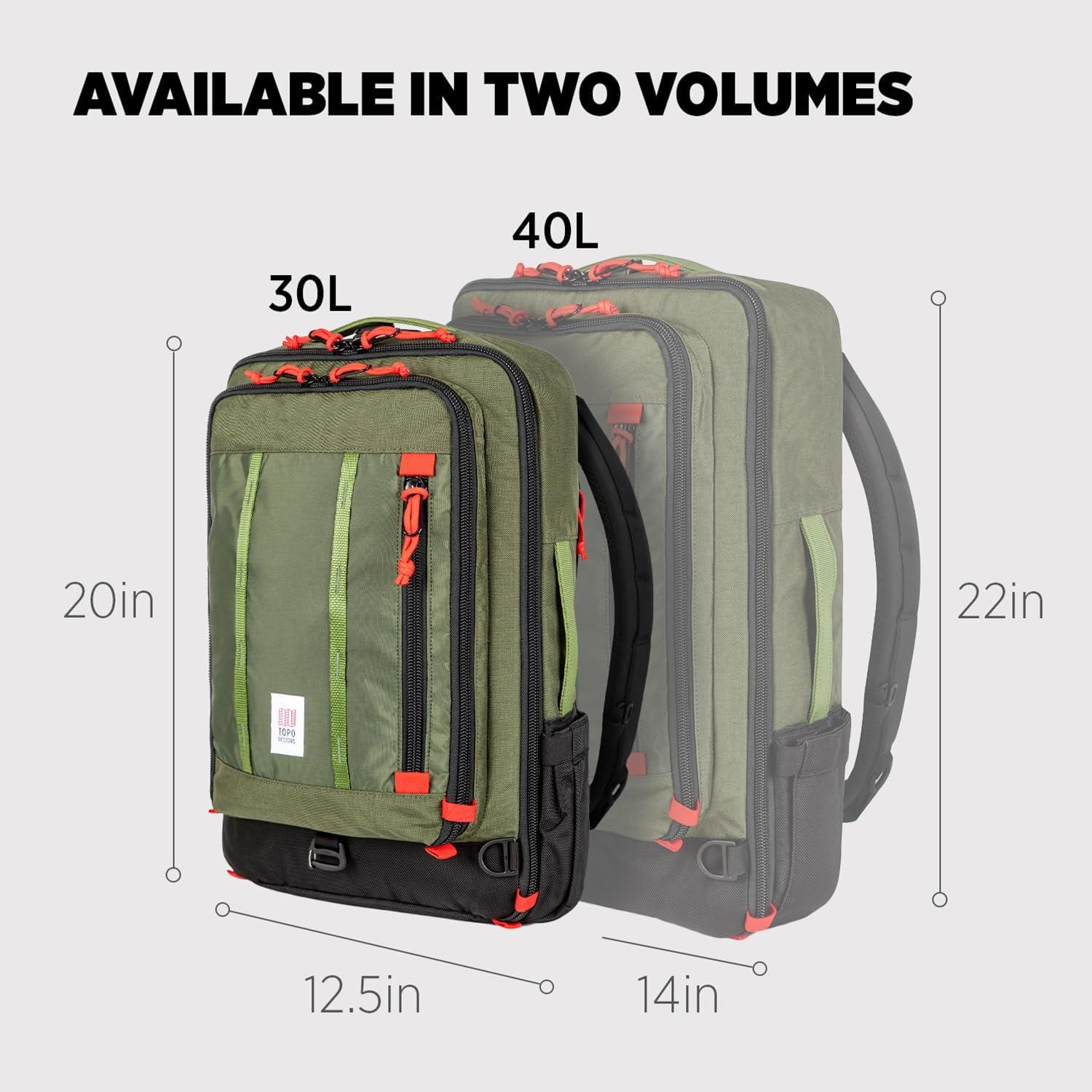 image:imageTopo Designs Global Travel Bag 3040 Liter Carryon Compliant Versatile Pack 3 Carry Options External Laptop Sleeve EcoFriendly 30L Apex Pond BlueOlive