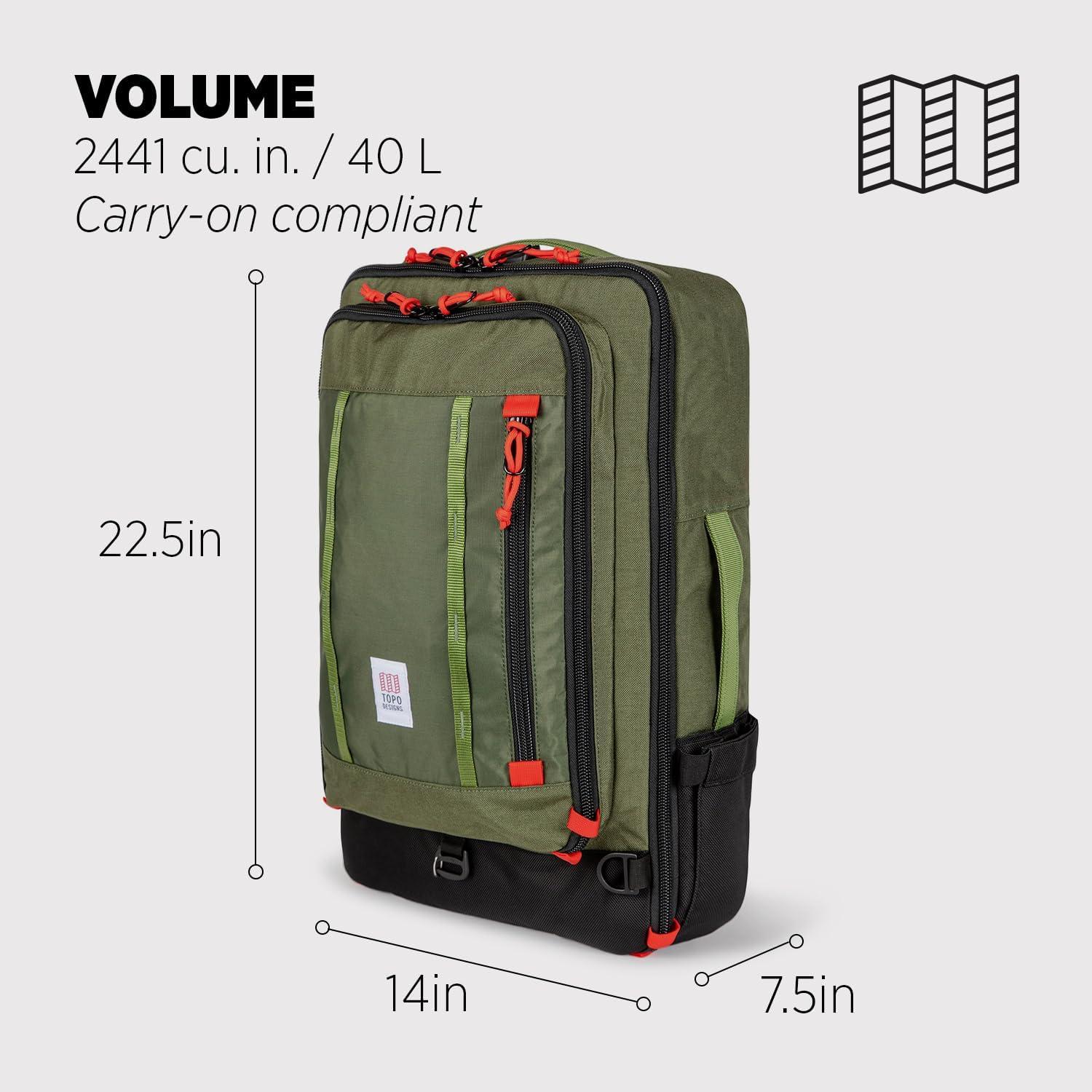 image:imageTopo Designs Global Travel Bag 3040 Liter Carryon Compliant Versatile Pack 3 Carry Options External Laptop Sleeve EcoFriendly 30L Apex Pond BlueOriginal Olive