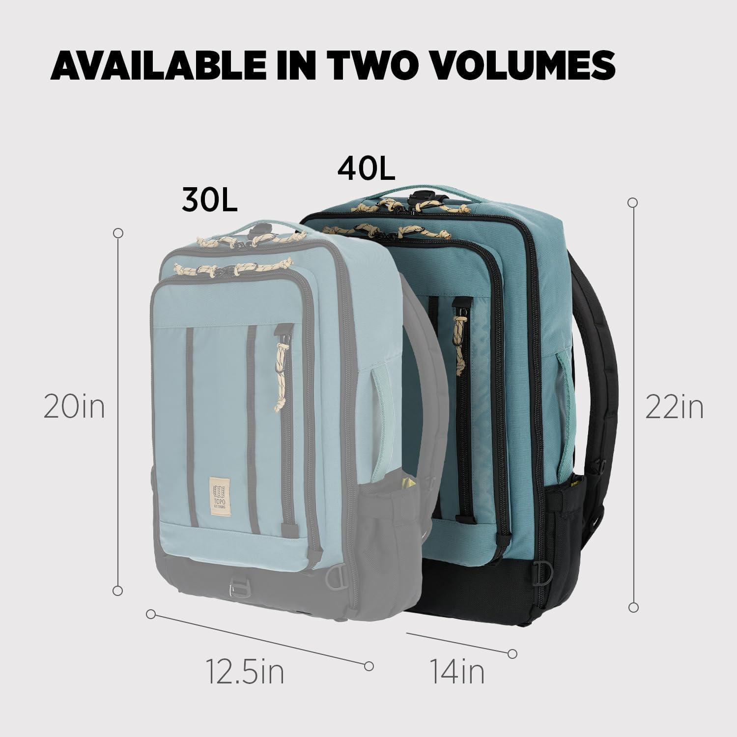 image:imageTopo Designs Global Travel Bag 3040 Liter Carryon Compliant Versatile Pack 3 Carry Options External Laptop Sleeve EcoFriendly 30L Apex Pond BlueSea Pine