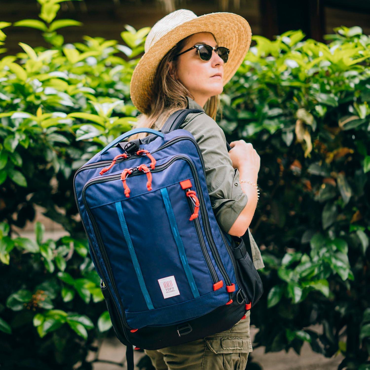 image:imageTopo Designs Global Travel Bag 3040 Liter Carryon Compliant Versatile Pack 3 Carry Options External Laptop Sleeve EcoFriendly 30L Apex Pond BlueWoodlandElmwood