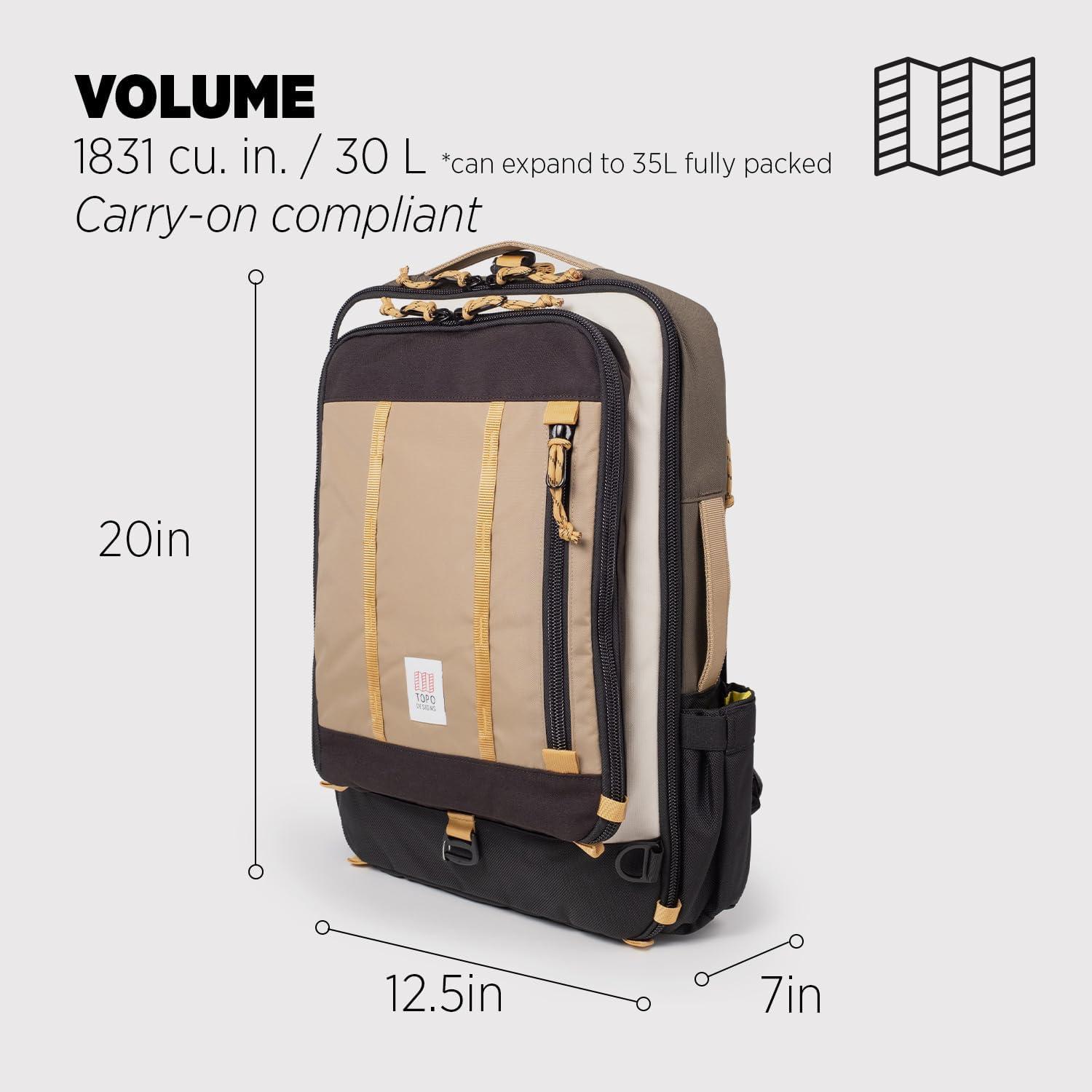 image:imageTopo Designs Global Travel Bag 3040 Liter Carryon Compliant Versatile Pack 3 Carry Options External Laptop Sleeve EcoFriendly 30L Apex Pond BlueWoodlandElmwood