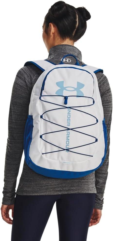 image:imageUnder Armour Hustle Sport Backpack101 White Varsity Blue Blizzard