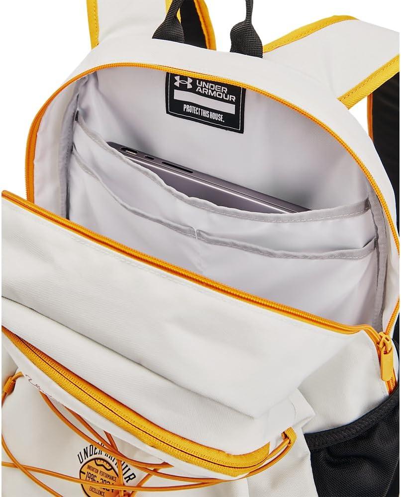 image:imageUnder Armour Hustle Sport Backpack114 White Clay Black Golden Yellow
