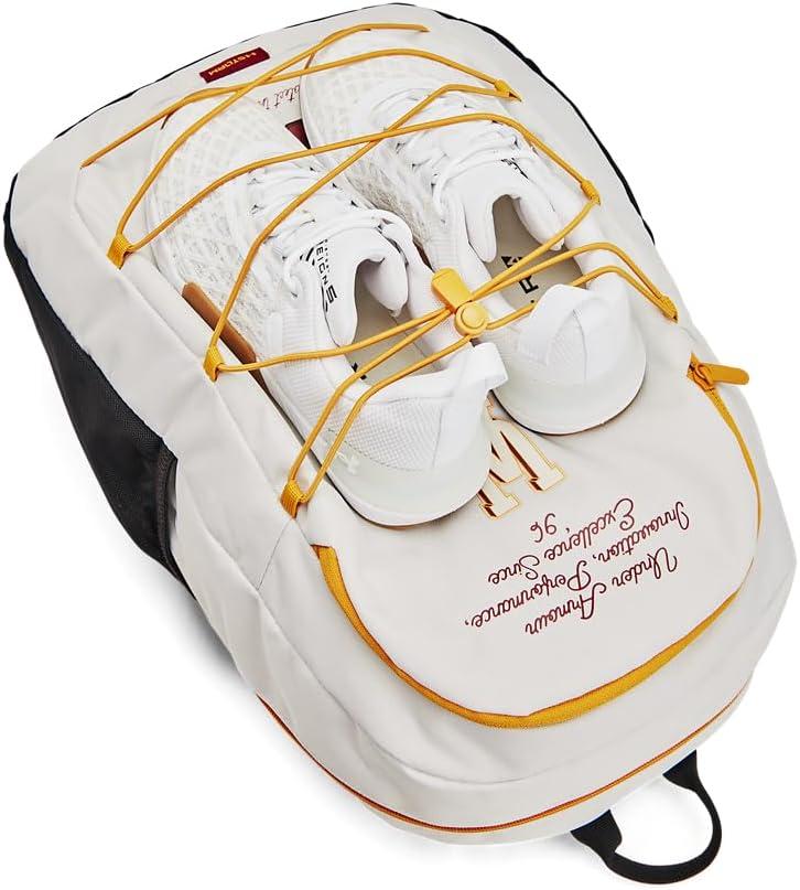 image:imageUnder Armour Hustle Sport Backpack114 White Clay Black Golden Yellow
