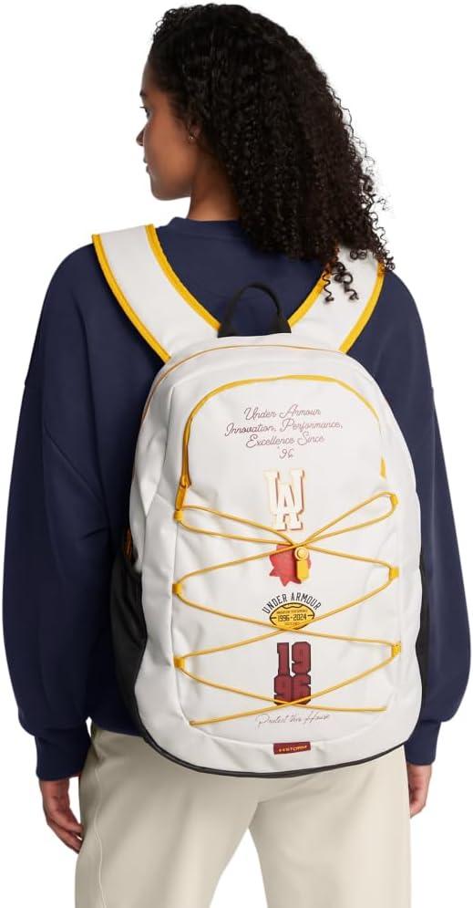 image:imageUnder Armour Hustle Sport Backpack114 White Clay Black Golden Yellow