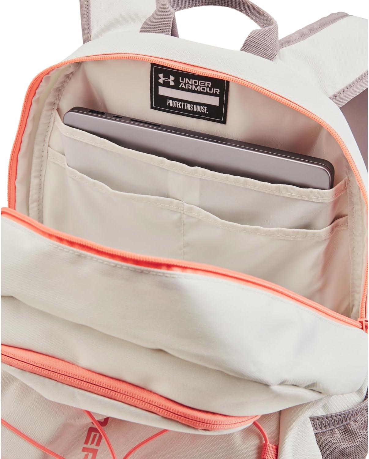 image:imageUnder Armour Hustle Sport Backpack115 White Clay Tetra Gray Aero Orange