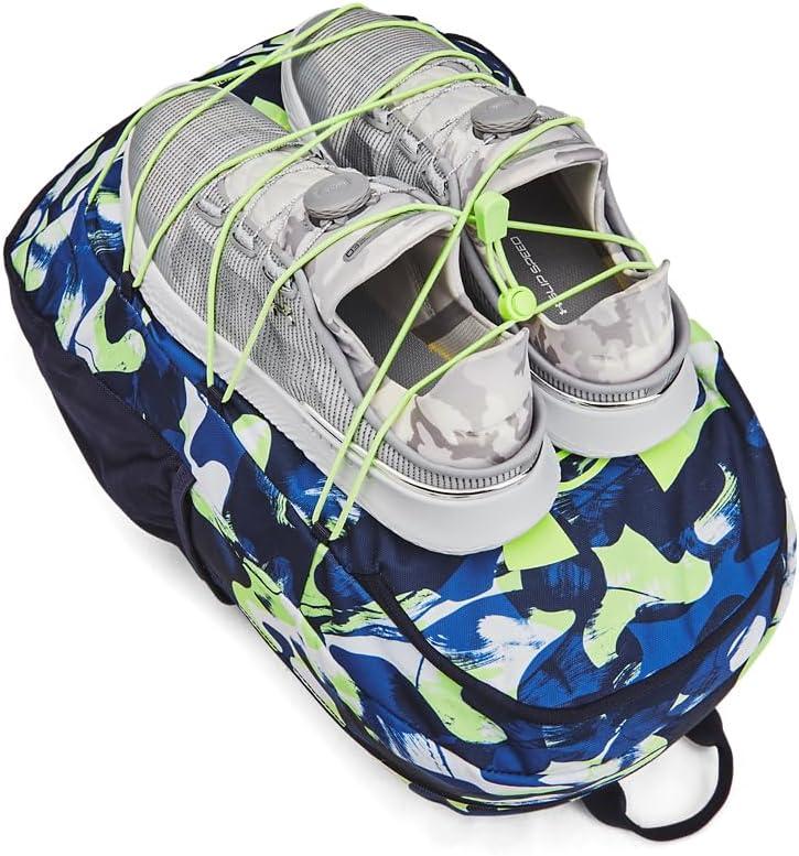 image:imageUnder Armour Hustle Sport Backpack432 Tech Blue Midnight Navy Morph Green