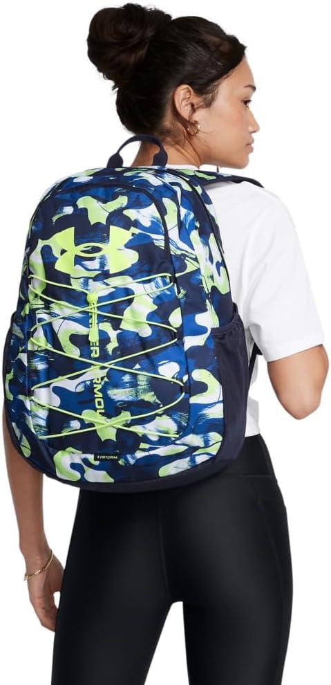 image:imageUnder Armour Hustle Sport Backpack432 Tech Blue Midnight Navy Morph Green