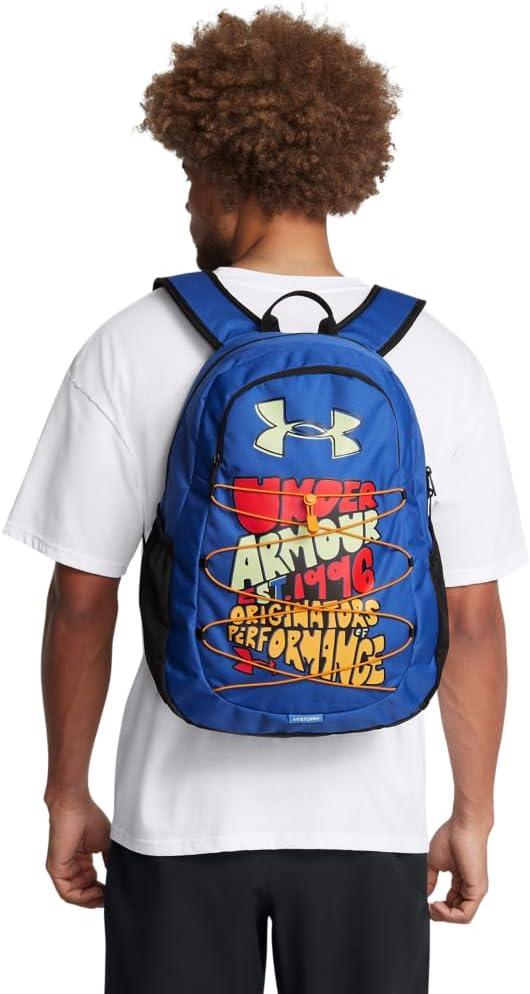 image:imageUnder Armour Hustle Sport Backpack434 Tech Blue Black Retro Green