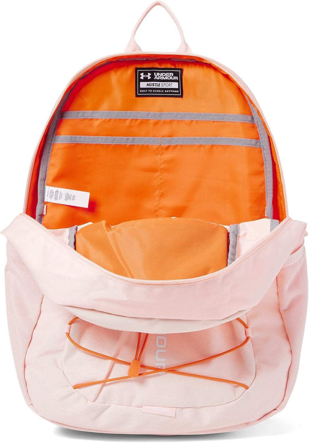 image:imageUnder Armour Hustle Sport Backpack805 Orange Dream Sunset Boulevard White