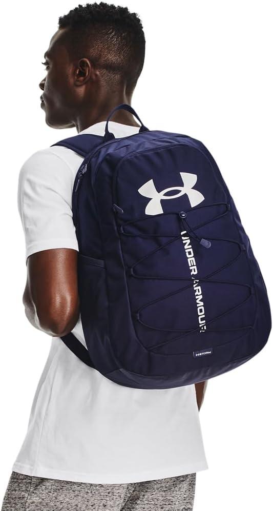 image:imageUnder Armour Hustle Sport BackpackMidnight Navy 410Metallic Silver