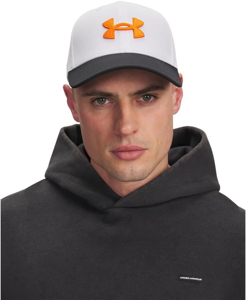 image:imageUnder Armour Mens Blitzing Cap Adjustable101 White Black Solar Orange
