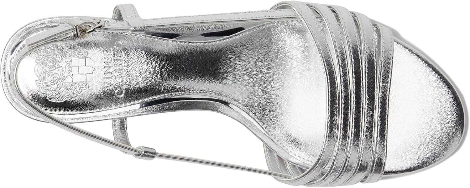 image:imageVince Camuto womens Layton Strappy Kitten Heel SandalsLux Silver