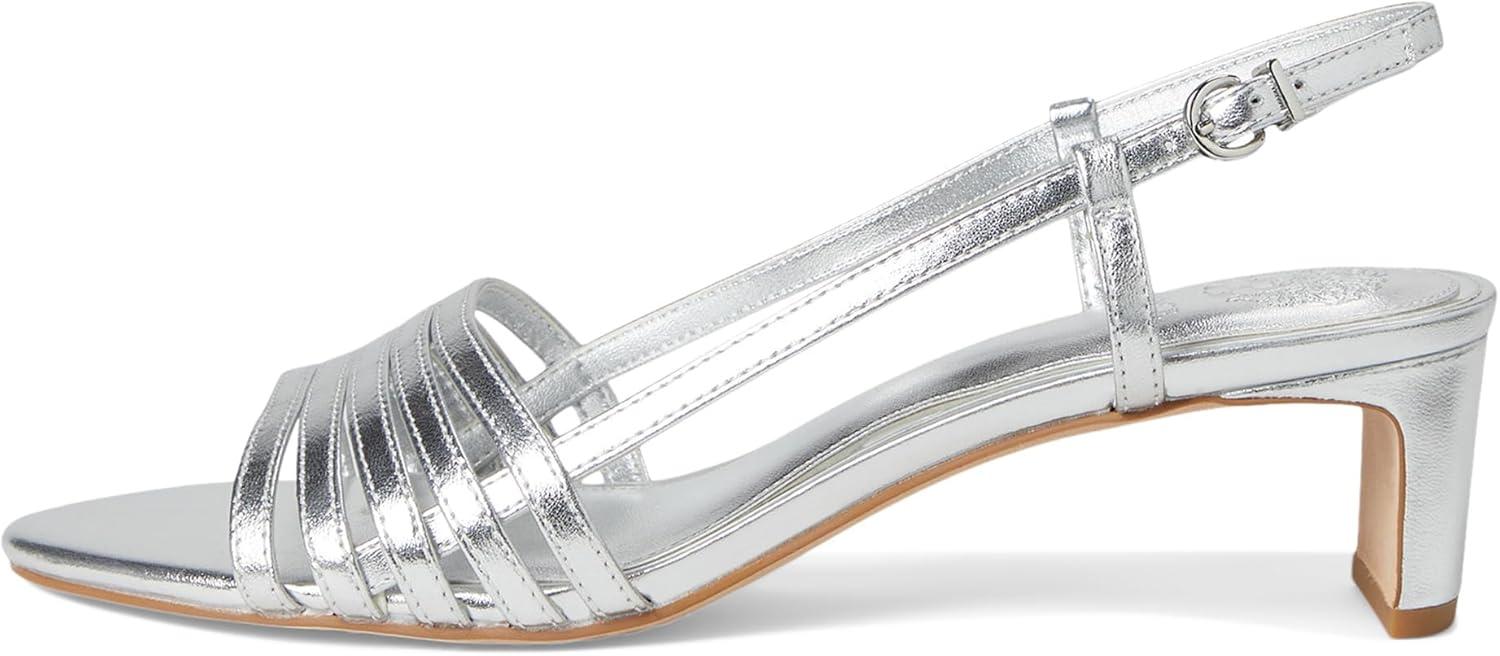 image:imageVince Camuto womens Layton Strappy Kitten Heel SandalsLux Silver