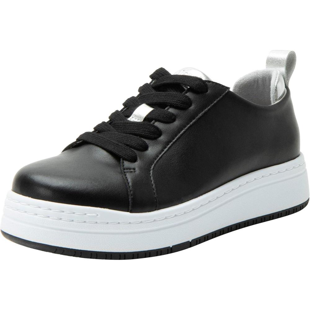 image:imageAlegria Womens Adysen Leather Platform Lace Up Fashion SneakerBlack