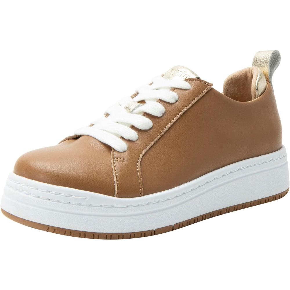 image:imageAlegria Womens Adysen Leather Platform Lace Up Fashion SneakerBrown