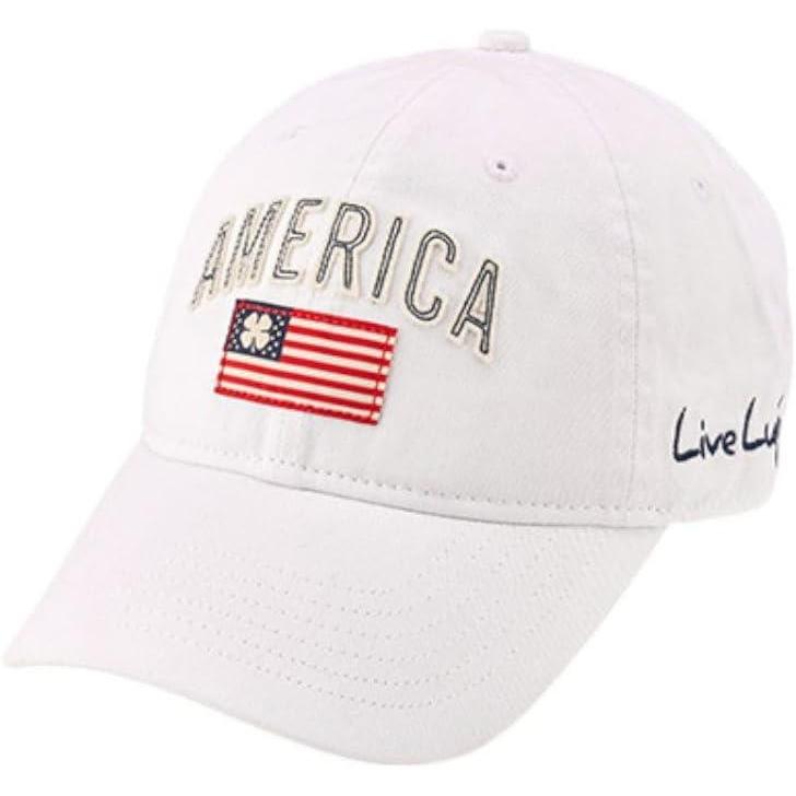 image:imageBlack Clover American Crew 1 Adjustable Hat Unisex Cap Woven Label Flag Eyelets for Ventilation White Hat3d Stitch LetteringAmerican Flag Woven Patch One Size One Size