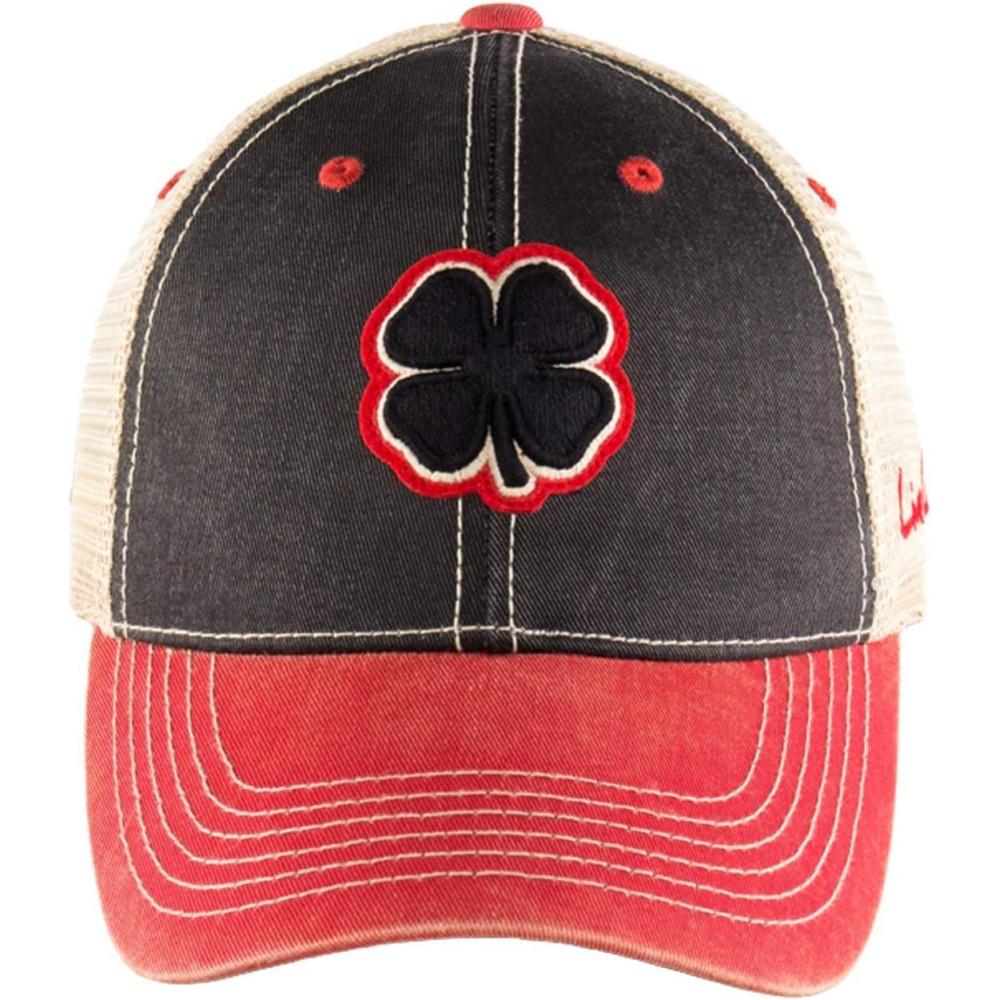 image:imageBlack Clover TwoTone Vintage 4 Adjustable HatBlack CloverRed TrimBlackTan