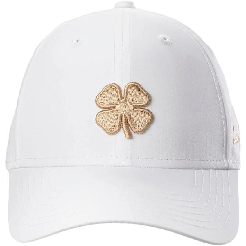 image:imageBlack Clover Womens Hollywood Adjustable Toggle Golf Baseball HatWhite Hat3d Metallic Rose Gold Clover