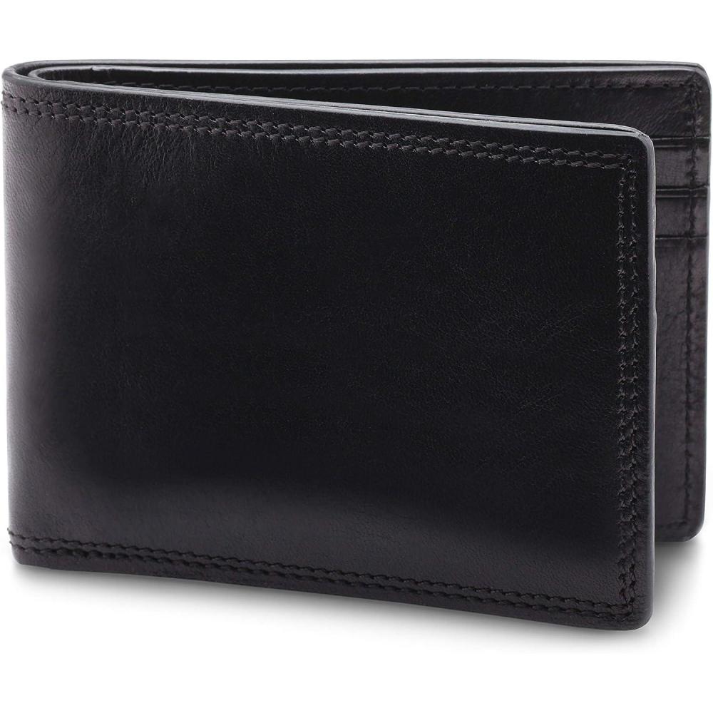 image:imageBosca Mens Wallet Dolce Leather Slim Bifold Wallet Dark BrownBlack