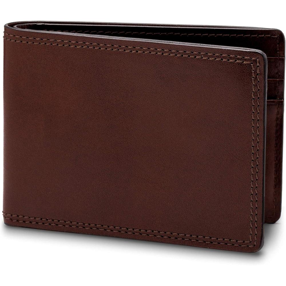 image:imageBosca Mens Wallet Dolce Leather Slim Bifold Wallet Dark BrownDark Brown