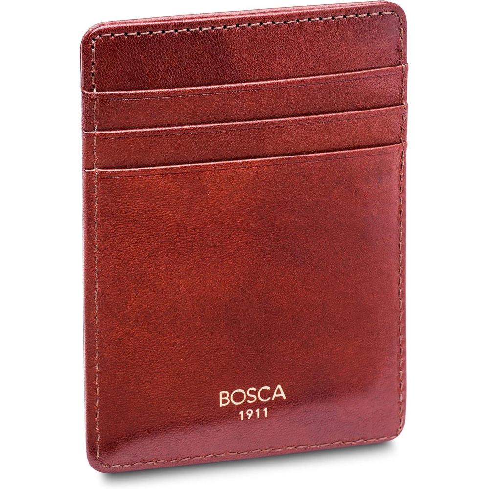 image:imageBosca Old Leather RFID Blocking Front Pocket Wallet with Magnetic Money Clip Leather Wallet for MenCognac