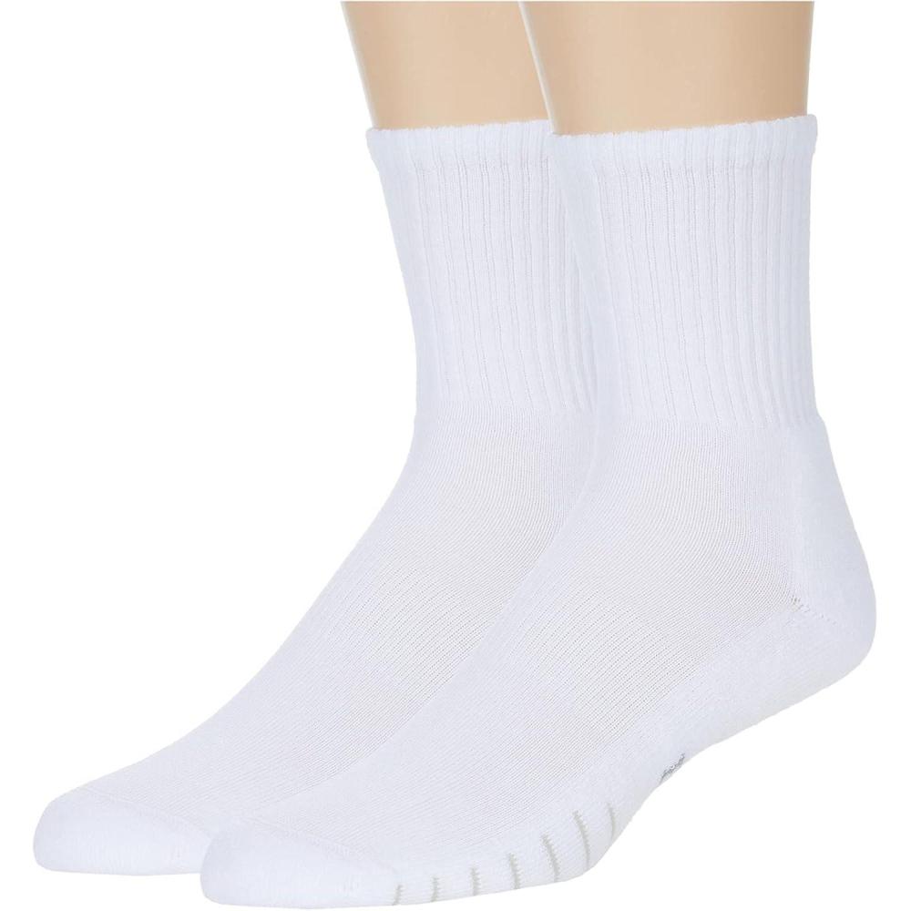image:imageEurosock Slam Cool Crew 2Pack Unisex Socks Calf Length Seamless Toe Closure Elastic Arch BandsWhite