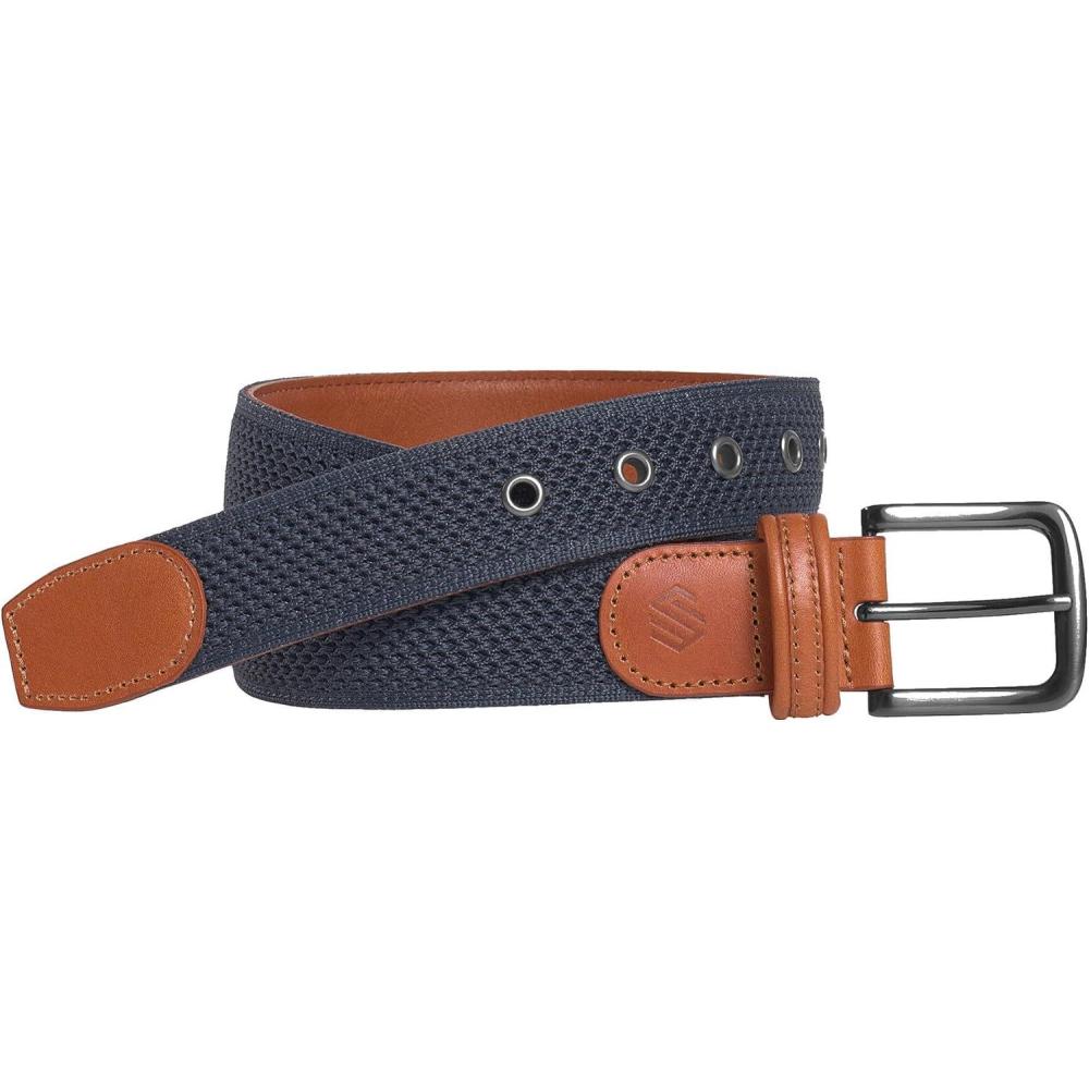 image:imageJohnston amp Murphy Mens Double Contrast Stitched BeltNavy