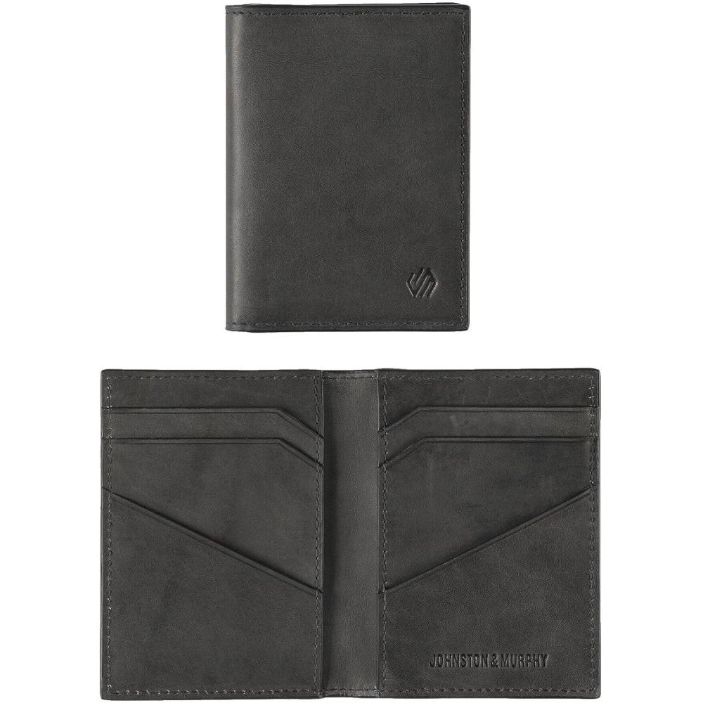 image:imageJohnston amp Murphy Mens Rhodes Bifold Card CaseBlack Full Grain
