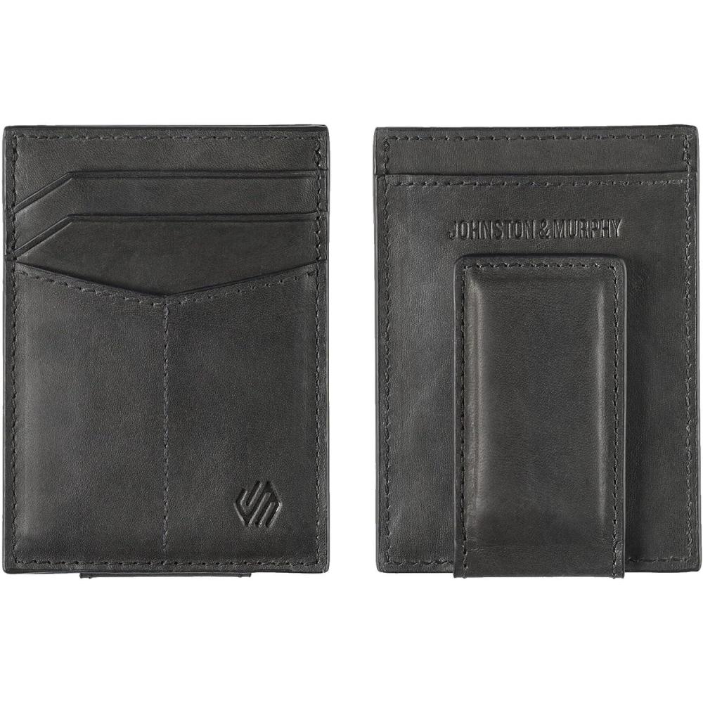image:imageJohnston amp Murphy Mens Rhodes Front Pocket WalletBlack Full Grain