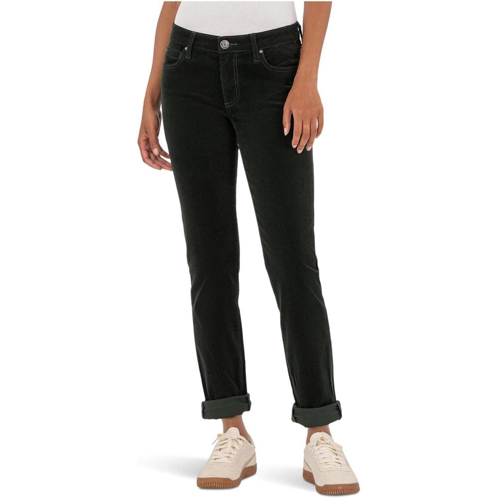 image:imageKUT from The Kloth Womens Catherine Corduroy Boyfriend 5 Pockets in Dark ForestDark Forest