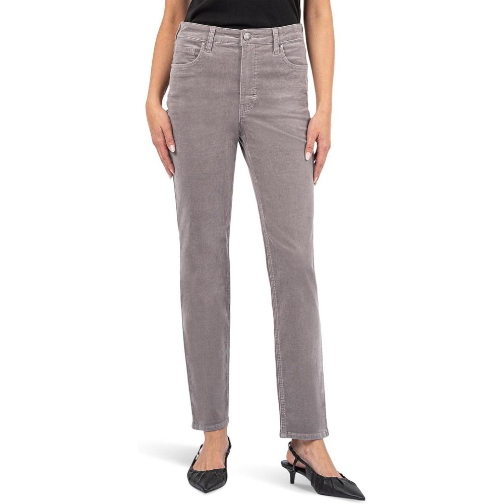 image:imageKUT from The Kloth Womens Rachael Corduroy High Rise Fab Ab Mom Regular HemLong in RosemaryConcrete