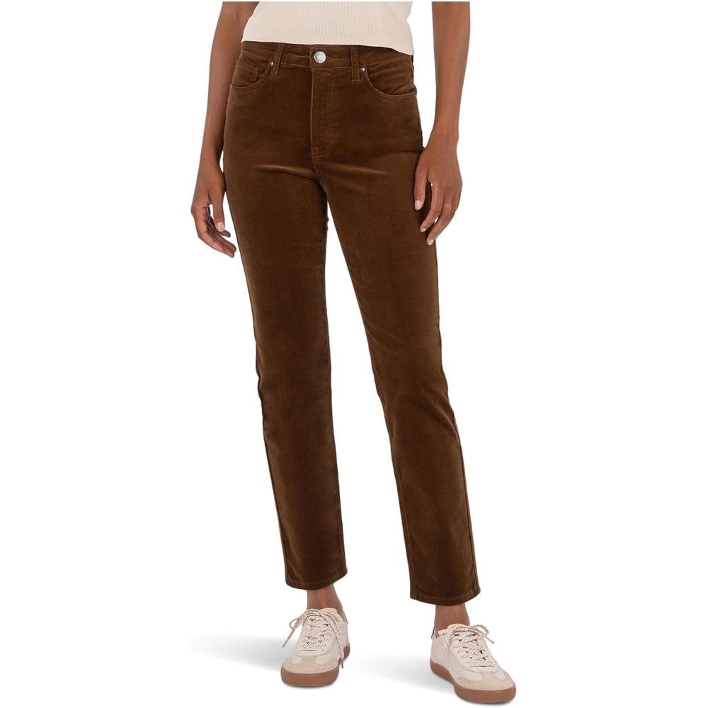image:imageKUT from The Kloth Womens Rachael Corduroy HighRise Fab Ab Mom Regular HemLong in WhiskeyWhiskey