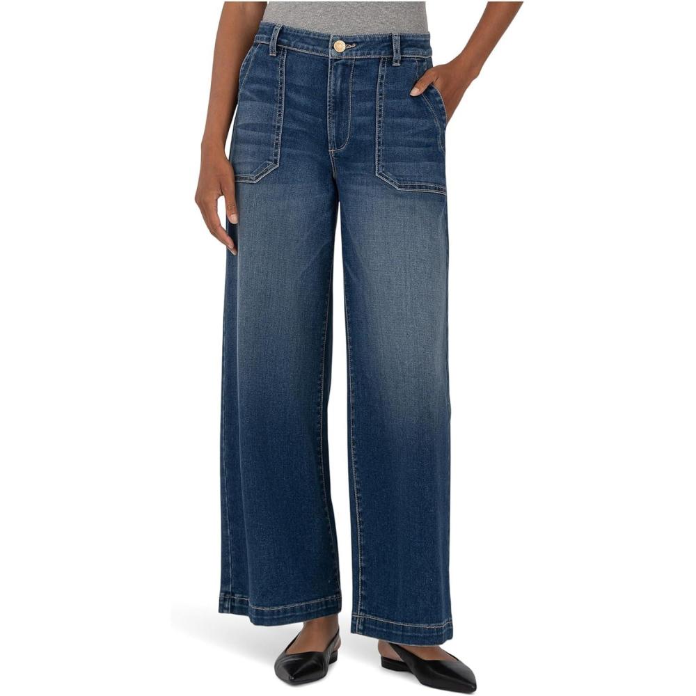 image:imageKUT from the Kloth Meg HighRise Wide Leg Pants WPork Chop PocketsDark Wash