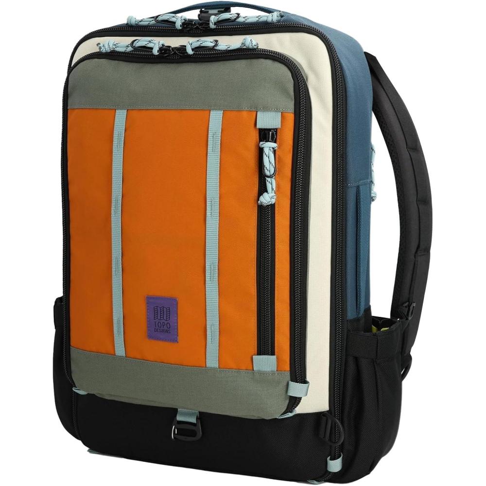 image:imageTopo Designs Global Travel Bag 3040 Liter Carryon Compliant Versatile Pack 3 Carry Options External Laptop Sleeve EcoFriendly 30L Apex Pond BluePond BlueSpice