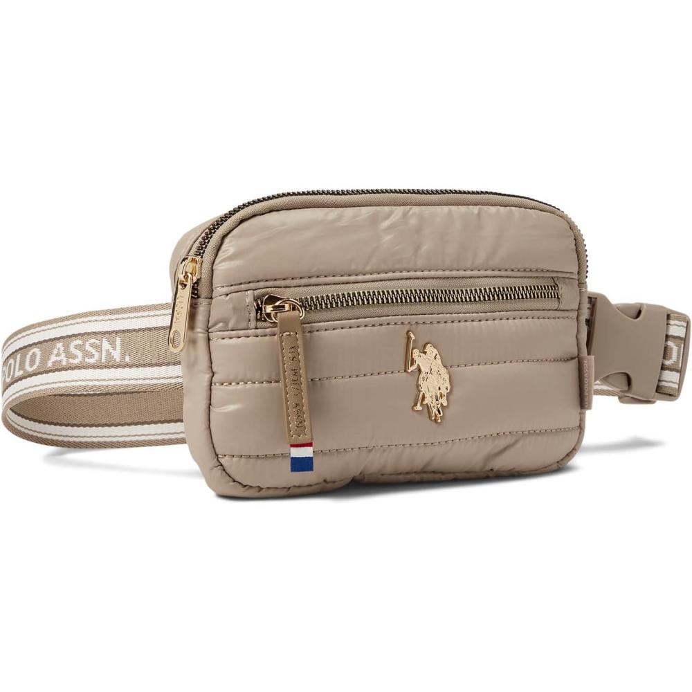 image:imageUS POLO ASSN Unisex Quilte Nylon Fanny PackTaupe