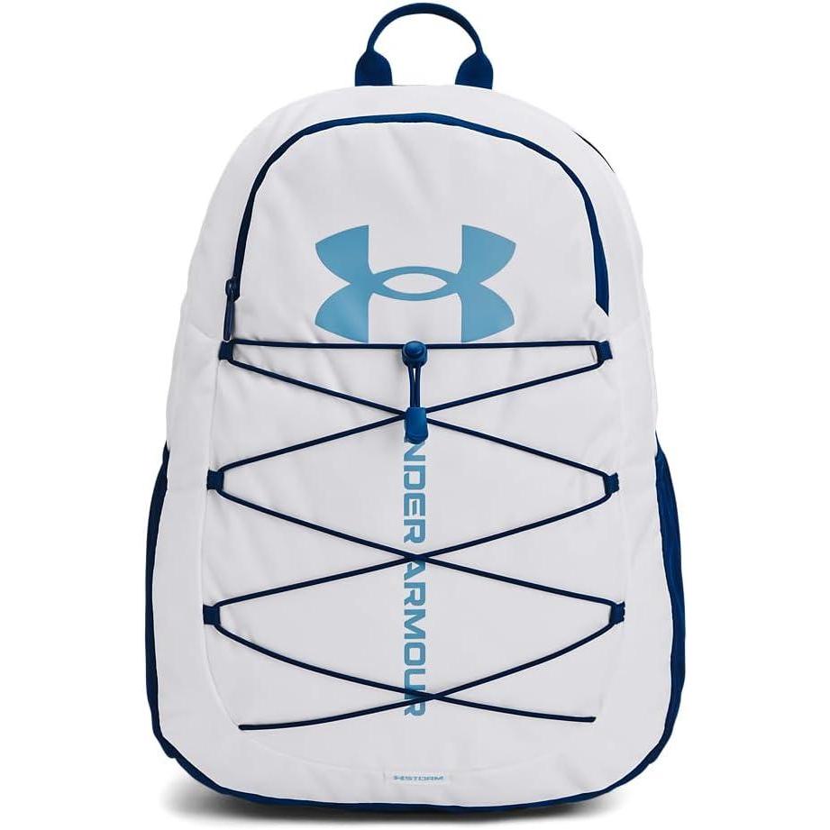 image:imageUnder Armour Hustle Sport Backpack101 White Varsity Blue Blizzard