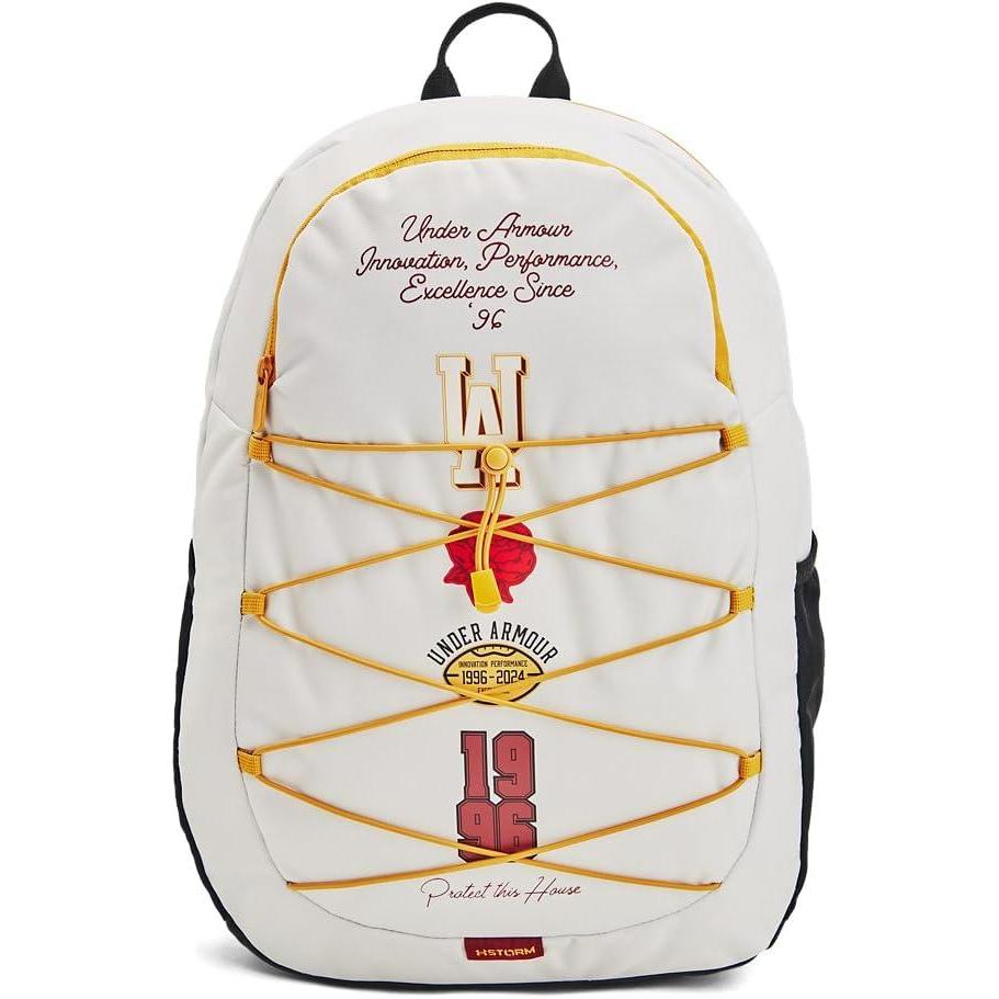 image:imageUnder Armour Hustle Sport Backpack114 White Clay Black Golden Yellow