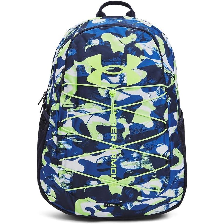 image:imageUnder Armour Hustle Sport Backpack432 Tech Blue Midnight Navy Morph Green