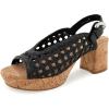 Aerosoles womens Cornelia(Black Embroidered Raffia With Cork Heel)
