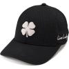 Black Perforated Hat/3d Silver Clover