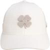 White Perforated Hat/3d Silver Clover