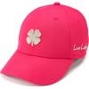 Fuchsia Hat/3d Gold Metallic Clover